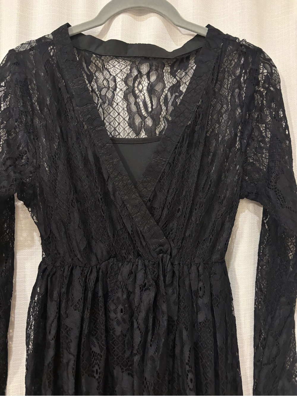 NWOT Black Lace V-Neck Women's Maxi Dress